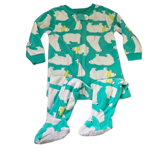 5 for $20 Carter’s Thick Polar Bear Zip Up Footsie - Picture 1 of 11